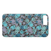 黒い背景2のスカルおよびハート Case-Mate iPhoneケース (裏面(横))