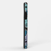 黒い背景2のスカルおよびハート Case-Mate iPhoneケース (裏面/右)