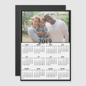 黒い背景2019のカレンダーの写真の磁石 (正面/裏面)