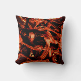 黒い背景、黒いサケまたはサンゴが破壊された クッション