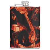 黒い背景、黒いサケまたはサンゴが破壊された フラスク (正面)