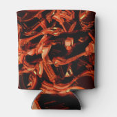 黒い背景、黒いサケまたはサンゴが破壊された 缶クーラー (裏面)