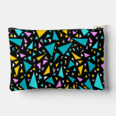 黒い背景aの青い黄色の三角形 アクセサリーポーチ (裏面)