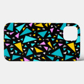 黒い背景aの青い黄色の三角形 Case-Mate iPhoneケース (裏面 (横))