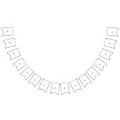 黒い背黒の茶色と白の花のデザイン バンティングフラッグ (全)