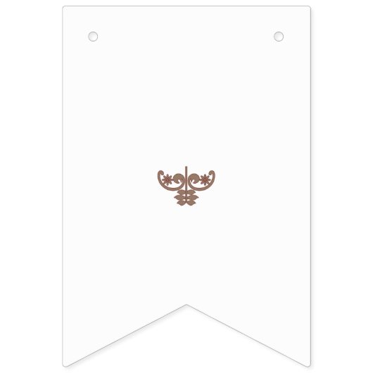 黒い背黒の茶色と白の花のデザイン バンティングフラッグ (第3の旗)