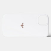 黒い背黒の茶色と白の花のデザイン Case-Mate iPhoneケース (裏面 (横))