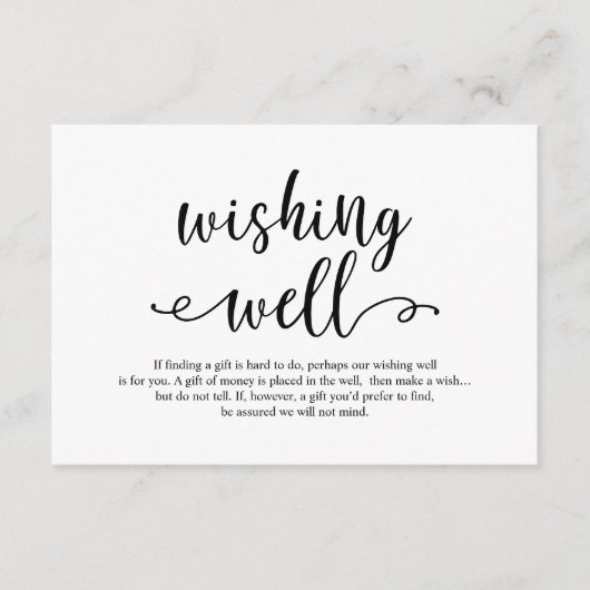黒い脚素朴本結婚,ズ·ウィッシング·ウェル エンクロージャーカード (正面)