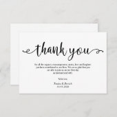 黒い脚素朴本、結婚'sありがとう エンクロージャーカード (正面/裏面)
