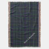 黒い腕時計のタータンチェック格子縞のカスタムのブランケット スローブランケット (正面縦)