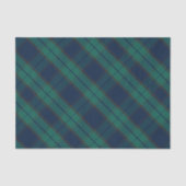 黒い腕時計のタータンチェック格子縞のクラシックな青緑 薄葉紙 (正面)