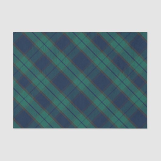 黒い腕時計のタータンチェック格子縞のクラシックな青緑 薄葉紙 (正面)