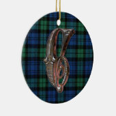 黒い腕時計の格子縞のモノグラムのオーナメント セラミックオーナメント (右)