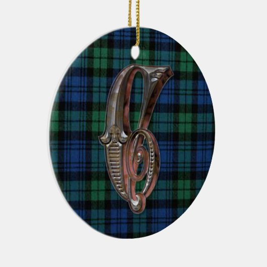 黒い腕時計の格子縞のモノグラムのオーナメント セラミックオーナメント (右)