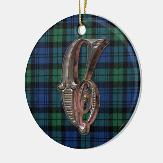 黒い腕時計の格子縞のモノグラムのオーナメント セラミックオーナメント (左)