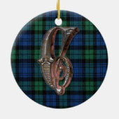 黒い腕時計の格子縞のモノグラムのオーナメント セラミックオーナメント (裏面)