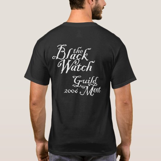黒い腕時計2006年ギルドの会合-赤いハックルの Tシャツ (裏面)