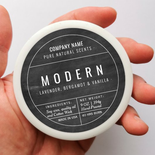 黒い自家製キャンドル製品ラベルシール ラウンドシール