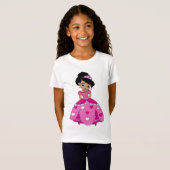 黒い自然の髪の黒いプリンセス Tシャツ (正面フル)