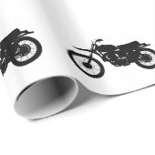 黒い自転車のシルエット-背景色を選択 ラッピングペーパー (ロールコーナー)