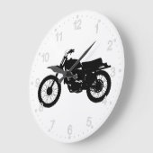 黒い自転車のシルエット-背景色を選択 ラージ壁時計 (傾斜)