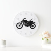 黒い自転車のシルエット-背景色を選択 ラージ壁時計 (ホーム)