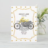 黒い自転車のシルエット-背景色を選択 招待状 (スタンド正面)