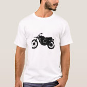 黒い自転車のシルエット-背景色を選択 Tシャツ (正面)