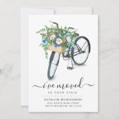 黒い自転車のフローラバスケット移動の発表 案内状 (正面)