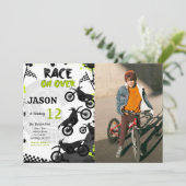 黒い自転車の誕生日写真招待状 招待状 (スタンド正面)