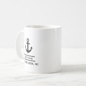黒い航海のカスタムボート名 コーヒーマグカップ (正面左)