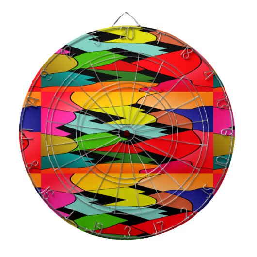 黒い色と中央にアートデザイン ダーツボード (正面)