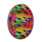 黒い色と中央にアートデザイン ダーツボード (正面左)