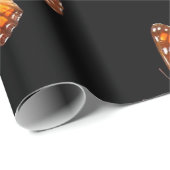 黒い色のオレンジマダラチョウ ラッピングペーパー (ロールコーナー)