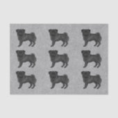 黒い色のパグモップググレーの犬の品種パターン 薄葉紙 (正面)