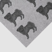 黒い色のパグモップググレーの犬の品種パターン 薄葉紙 (詳細)