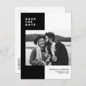 黒い色のブロモダンック写真の日付を保存 案内ポストカード (正面/裏面)