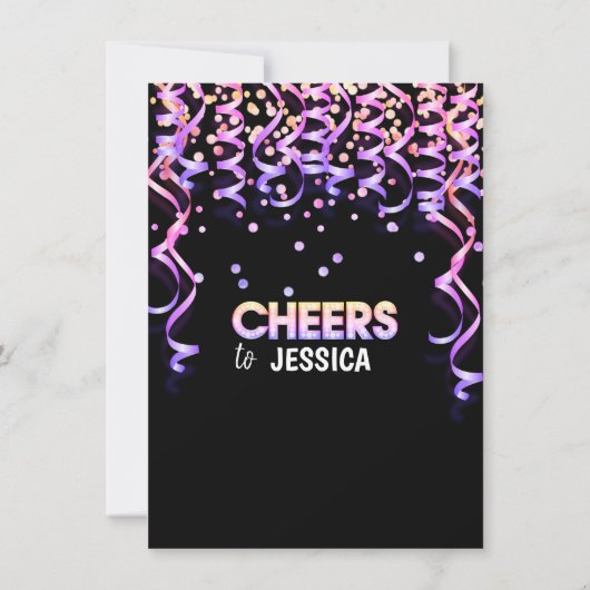 黒い色の吹流しの驚きの誕生会 招待状 (裏面)