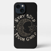 黒い色の月の子 iPhoneケース (裏面)