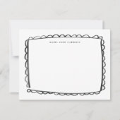 黒い色彩の鮮やかホタテパーソナライズされたプ名 ノートカード (正面)