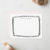 黒い色彩の鮮やかホタテパーソナライズされたプ名 ノートカード (正面/裏面インサイチュ)