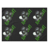 黒い芝生のボールとロゴ テーブルクロス (正面(横))