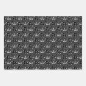 黒い花と銀の冠 ラッピングペーパーシート (正面3)