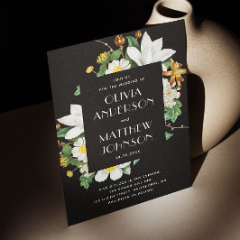 黒い花のウェディング | ボタニカルイブニング + QRコード 招待状