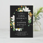 黒い花のウェディング | ボタニカルイブニング + QRコード 招待状 (スタンド正面)
