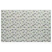 黒い花のパターン ファブリック (ヤード)