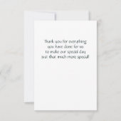 黒い花のボーダーの青は感謝していしています サンキューカード (裏面)