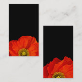 黒い花の名刺の赤いケシ 名刺 (正面/裏面)