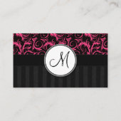 黒い花の小束で飾って下さい、モノグラムと縞で飾ります 名刺 (裏面)