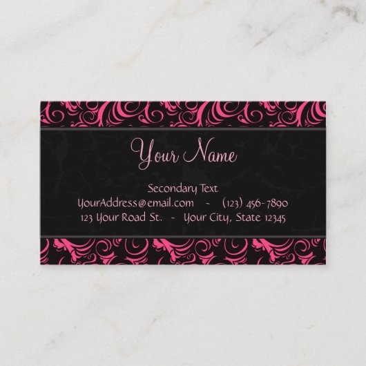 黒い花の小束で飾って下さい、モノグラムと縞で飾ります 名刺 (正面)